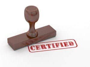 Official certification stamp with the word 'CERTIFIED' in red ink.