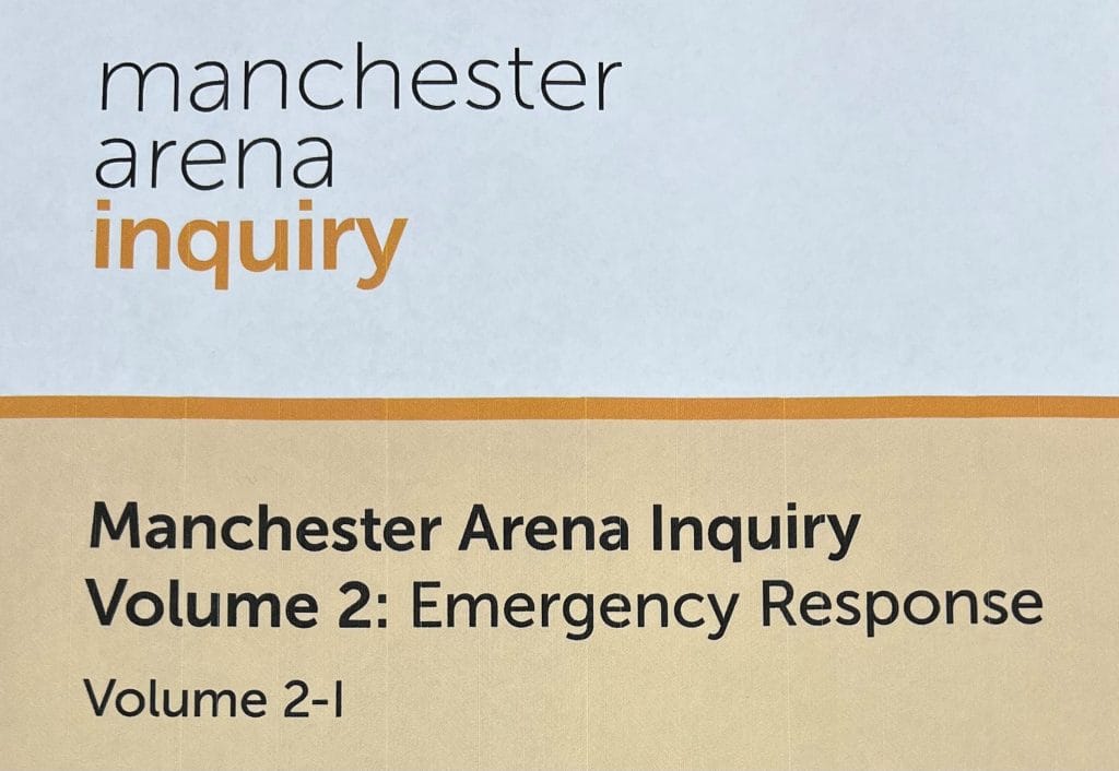 Cover of Manchester Arena Inquiry Volume 2: Emergency Response report.