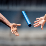 Relay baton dropped mid-handover, illustrating a failed third-party contract handover